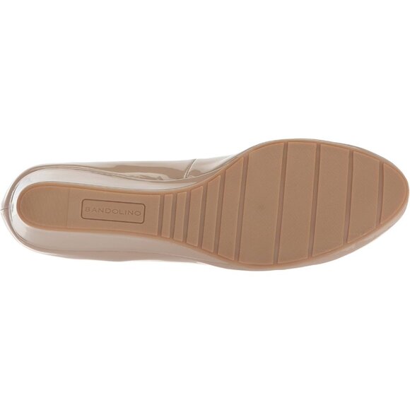 Bandolino Womens Beige Cafe Closed Rounded Toe Flexible Wedge Flat Tad Pump - Picture 4 of 8